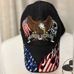 Hot Leathers Eagle and American Flag Embroidered Cap